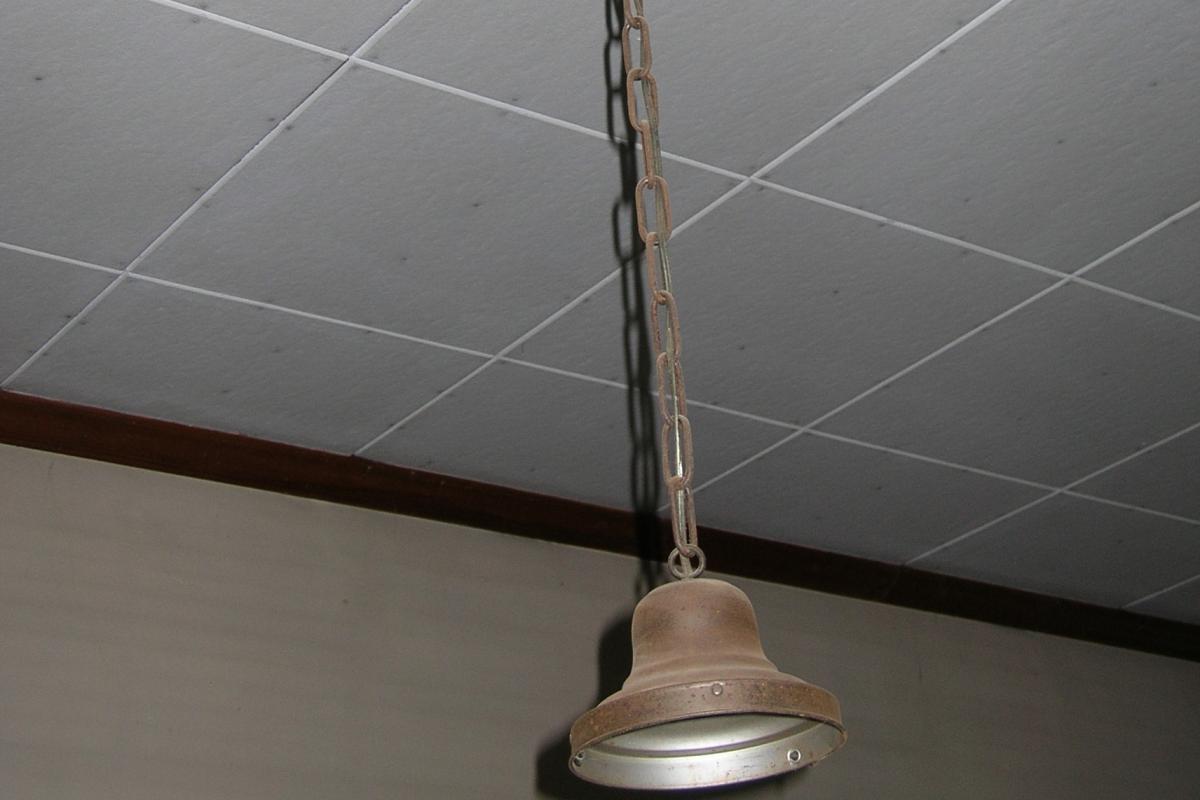 Original, ceiling pendant fixture before...