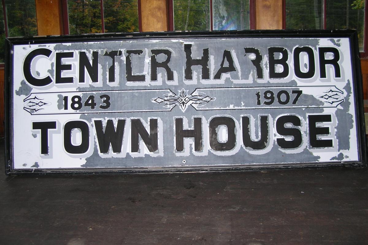 October 15, 2016 - Paint is peeling away on the original Town House sign.  The sign is made of galvanized tin and was lettered by hand.