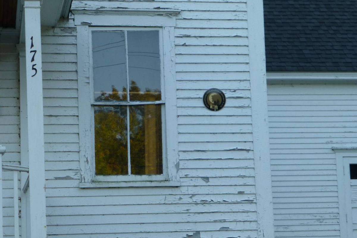 Historic 2/2 Wooden Sash Window with Heavy Drip Line
