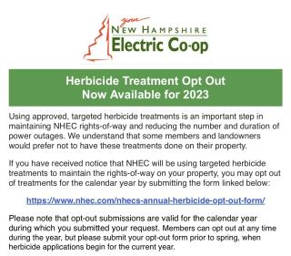 Herbicide Treatment Opt Out Now Available for 2023
